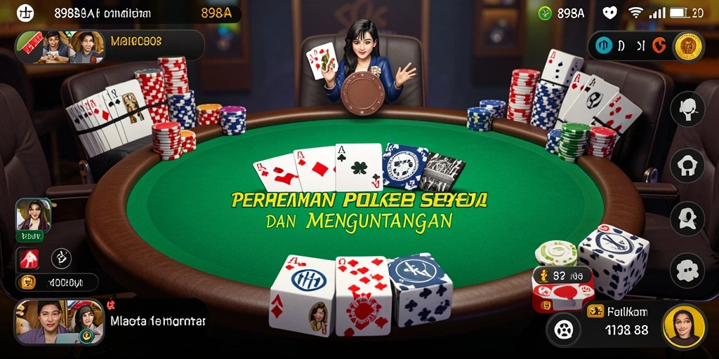 Tampilan menarik dari gameplay poker di 898A.