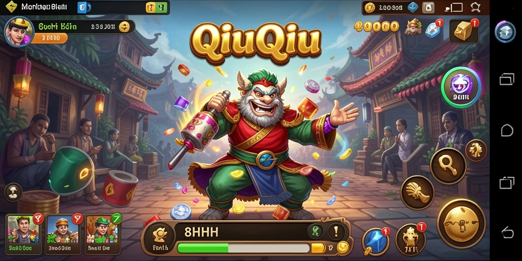 Tangkapan layar gameplay QiuQiu yang seru di 8HHH.