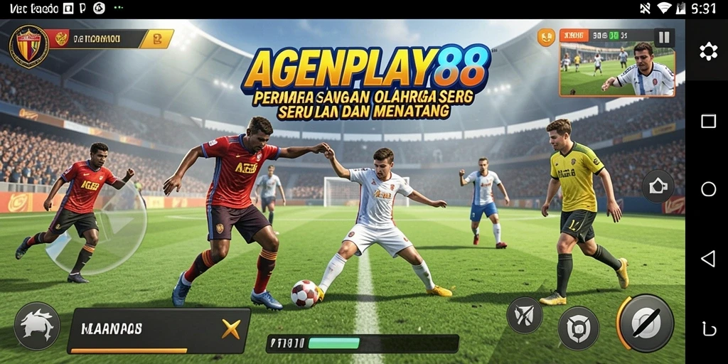 Tangkapan layar gameplay AGENPLAY88 yang menampilkan serunya pertandingan olahraga.