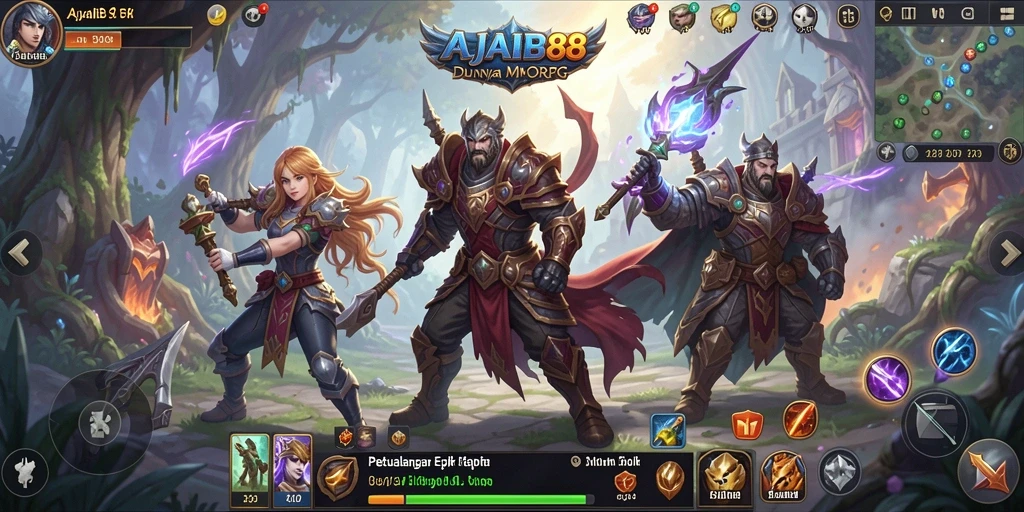 Tampilan epik dari gameplay AJAIB88 MMORPG yang mendalam.