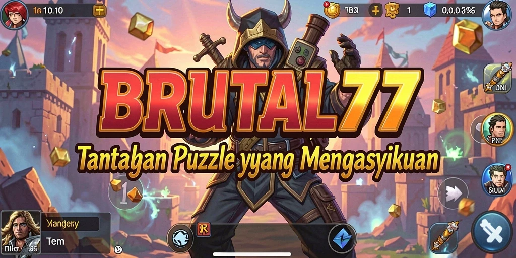 Tampilan gameplay <strong>BRUTAL77</strong> menampilkan teka-teki yang menantang dan grafis yang menarik.
