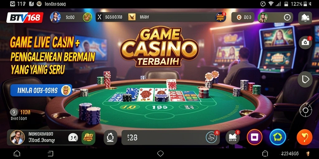 Gameplay seru BTV168 dengan dealer langsung dan interaksi pemain.