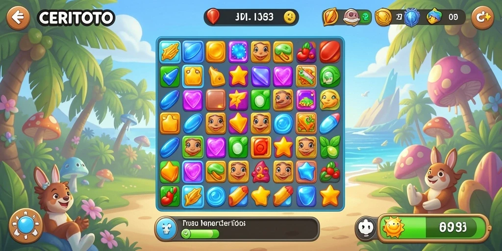 Tangkapan layar CERITOTO dengan gameplay seru dan menantang dalam Match-3.
