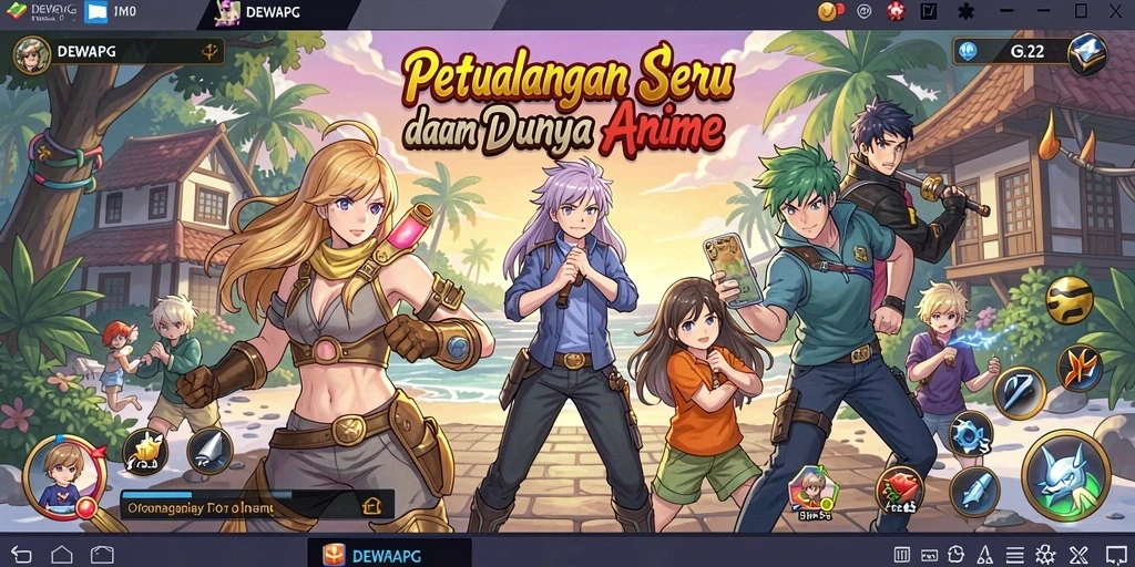 Tangkapan layar DEWAPG menampilkan pertarungan seru dalam dunia anime.