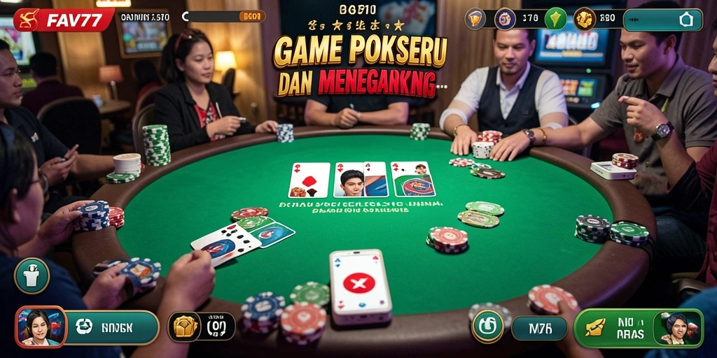 Tampilan gameplay Poker yang mendebarkan dalam FAV77.