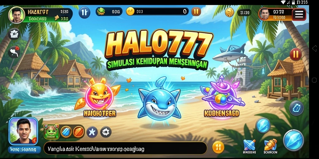 Tampilan gameplay menarik dari HALO777 dengan suasana simulasi kehidupan.