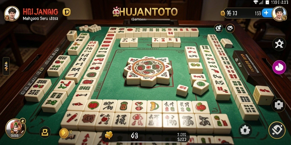 Gameplay HUJANTOTO yang penuh warna dan tantangan Mahjong.