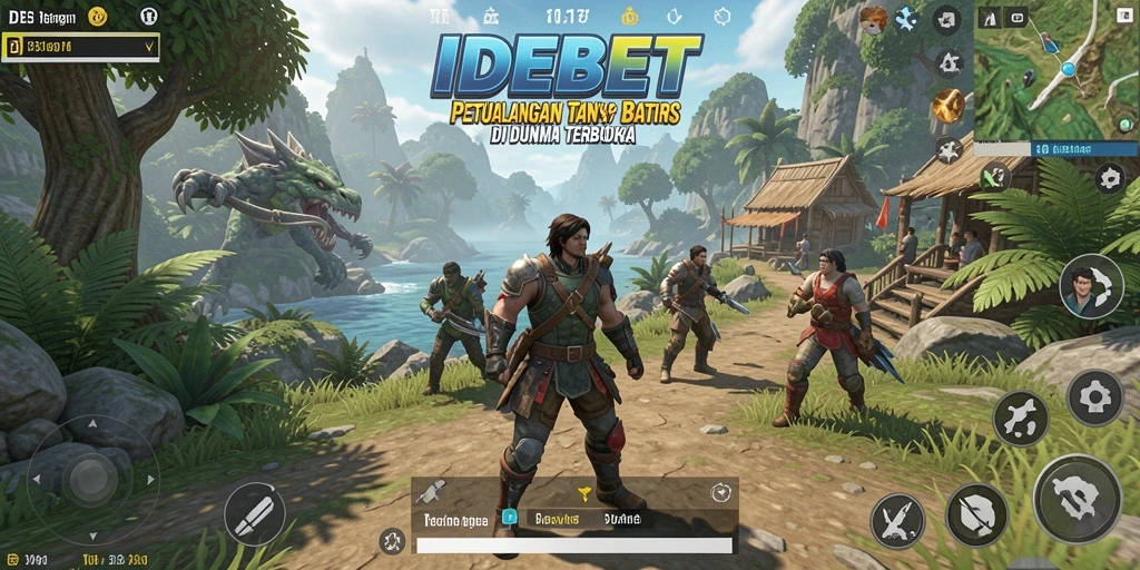 Screenshot gameplay IDEBET menampilkan dunia terbuka yang luas dan interaktif.