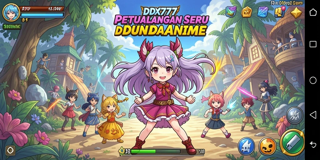 Screenshot gameplay IDX777 menampilkan karakter anime dalam aksi seru.