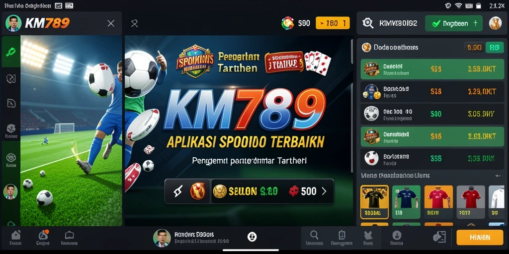 Tampilan antarmuka aplikasi KM789 yang menarik dan interaktif.