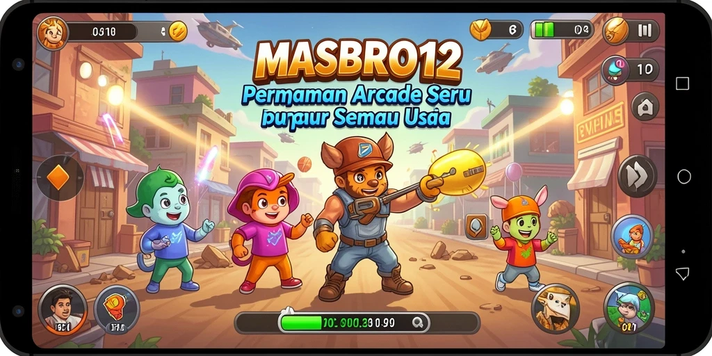 Screenshot gameplay <strong>MASBRO12</strong> menunjukkan aksi seru dan tantangan Arcade.