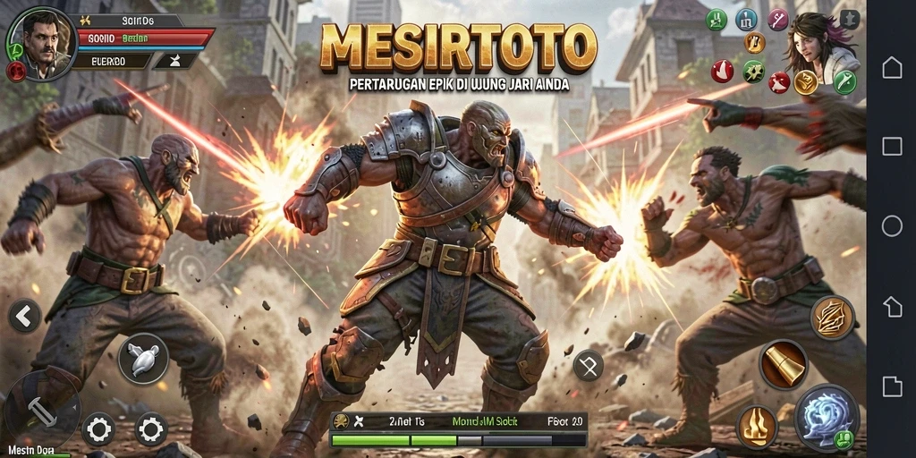 Tampilan seru dari pertarungan di dalam game MESIRTOTO.
