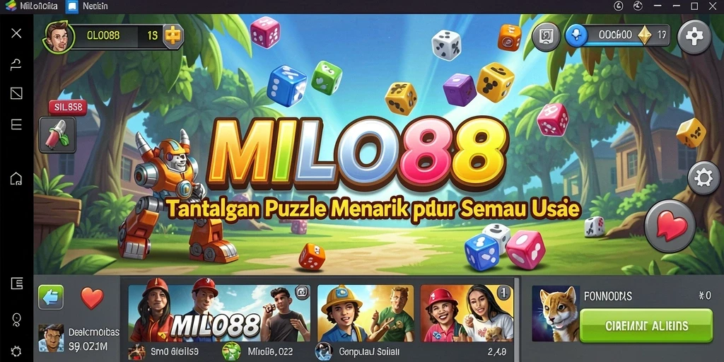 Screenshot gameplay MILO88 menunjukkan suasana menyusun puzzle yang seru.