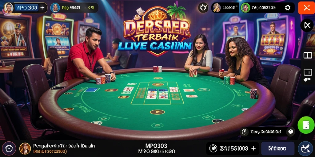 Tampilan gameplay Live Casino yang mendebarkan dan interaktif.