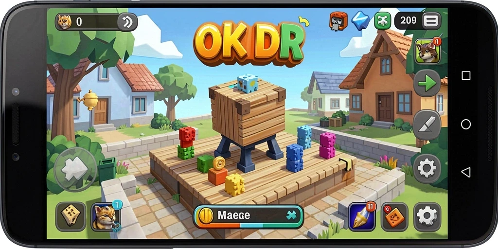 Tampilan gameplay seru dari game Puzzle OKIDR.