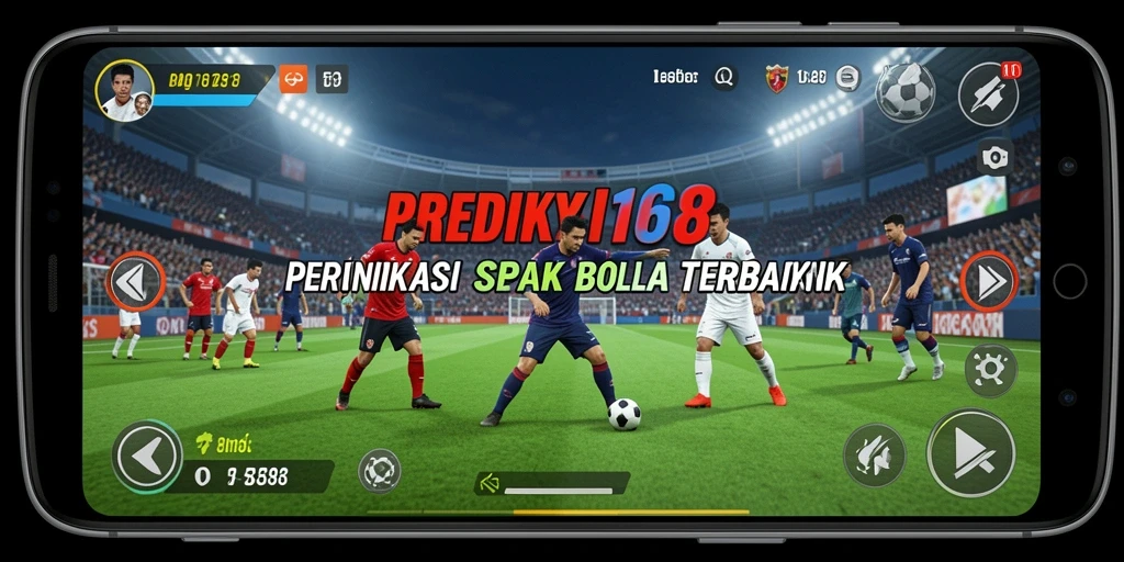 Tampilan utama PREDIKSI168 dengan fitur prediksi pertandingan sepak bola.