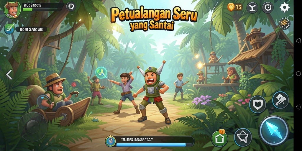 Tampilan gameplay S13 yang ceria dan interaktif.