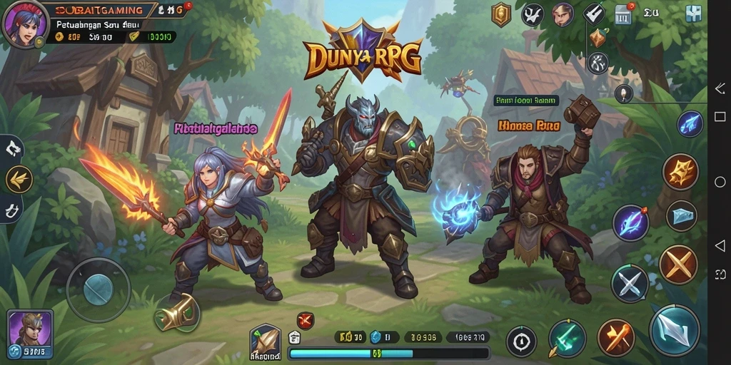 Screenshot gameplay SOBATGAMING menunjukkan pertarungan seru melawan monster.