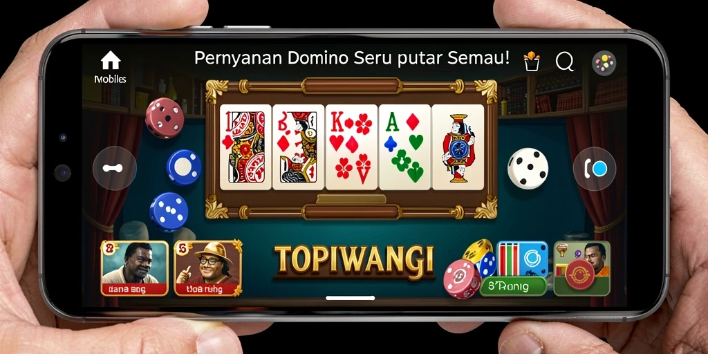 Tampilan gameplay seru dalam game domino TOPIWANGI.